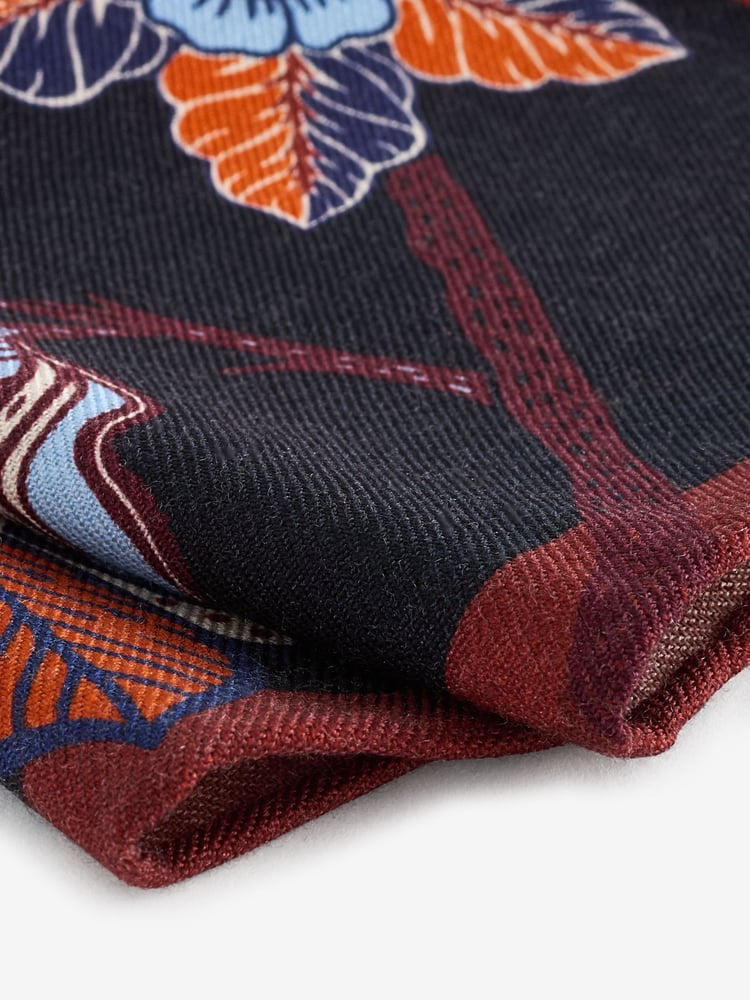 Rust Brown/Floral Silk Tie And Pocket Square Set - Image 5 of 5
