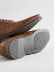 Tan Brown Embossed Oxford Wingcap Brogue Shoes - Image 5 of 6