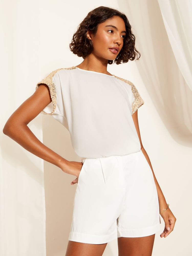 Friends Like These White Sequin Emebellished T-Shirt - Image 2 of 4