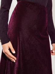 Friends Like These Red Velvet Bias Maxi Skirt - Image 3 of 4