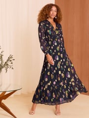Love & Roses Polka Dot Metallic Polka Dot Midi Dress - Image 1 of 4