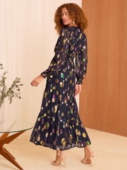 Love & Roses Polka Dot Metallic Polka Dot Midi Dress - Image 4 of 4