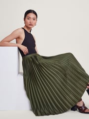 Monsoon Green Evelyn Pleated Skirt - Image 1 of 4