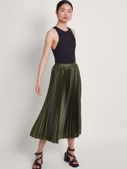 Monsoon Green Evelyn Pleated Skirt - Image 2 of 4