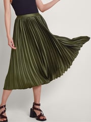 Monsoon Green Evelyn Pleated Skirt - Image 3 of 4
