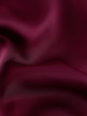 Burgundy Red Satin Midi Shirt Dress - Image 7 of 9