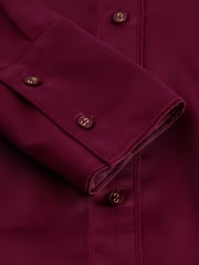 Burgundy Red Satin Midi Shirt Dress - Image 9 of 9