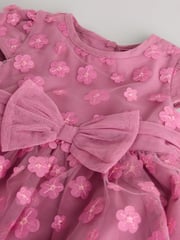 Berry Pink 3D Flowers Baby Occasion Dress (0mths-2yrs) - Image 4 of 7