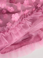 Berry Pink 3D Flowers Baby Occasion Dress (0mths-2yrs) - Image 6 of 7