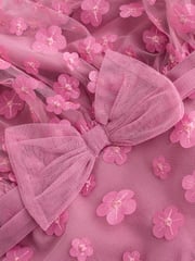Berry Pink 3D Flowers Baby Occasion Dress (0mths-2yrs) - Image 7 of 7