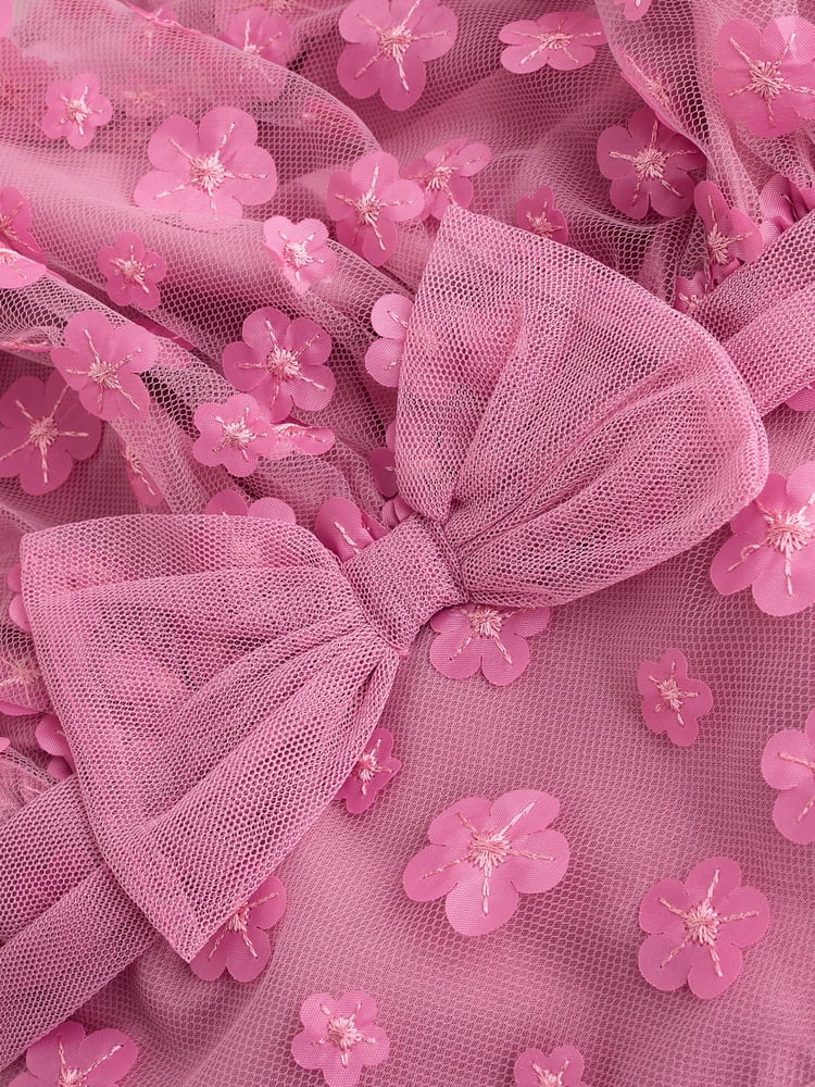 Berry Pink 3D Flowers Baby Occasion Dress (0mths-2yrs) - Image 7 of 7