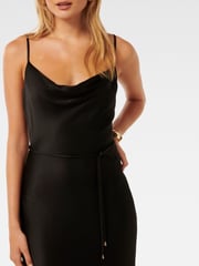 Forever New Black Lucy Satin Cowl Neck Maxi Dress - Image 2 of 4