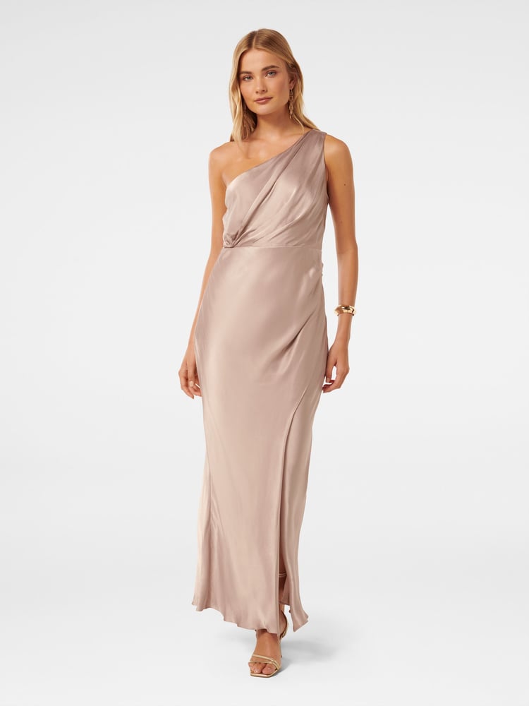 Forever New Nude Emily Petite One Shoulder Maxi Dress - Image 1 of 4