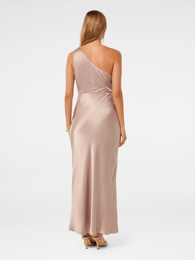 Forever New Nude Emily Petite One Shoulder Maxi Dress - Image 4 of 4