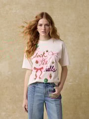 Ecru Christmas Short Sleeve 100% Cotton T-Shirt - Image 1 of 6