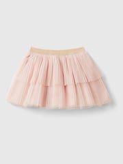 Benetton Tulle Double Frill Pink Skirt - Image 1 of 3