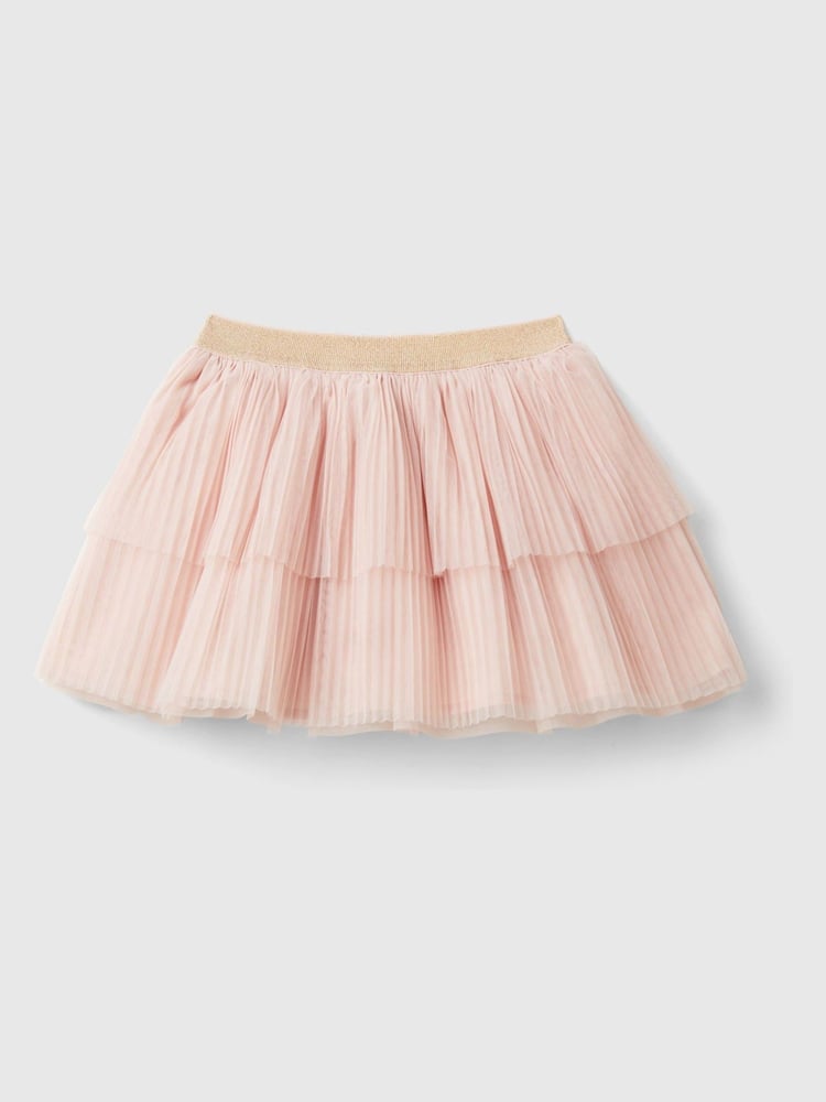 Benetton Tulle Double Frill Pink Skirt - Image 1 of 3