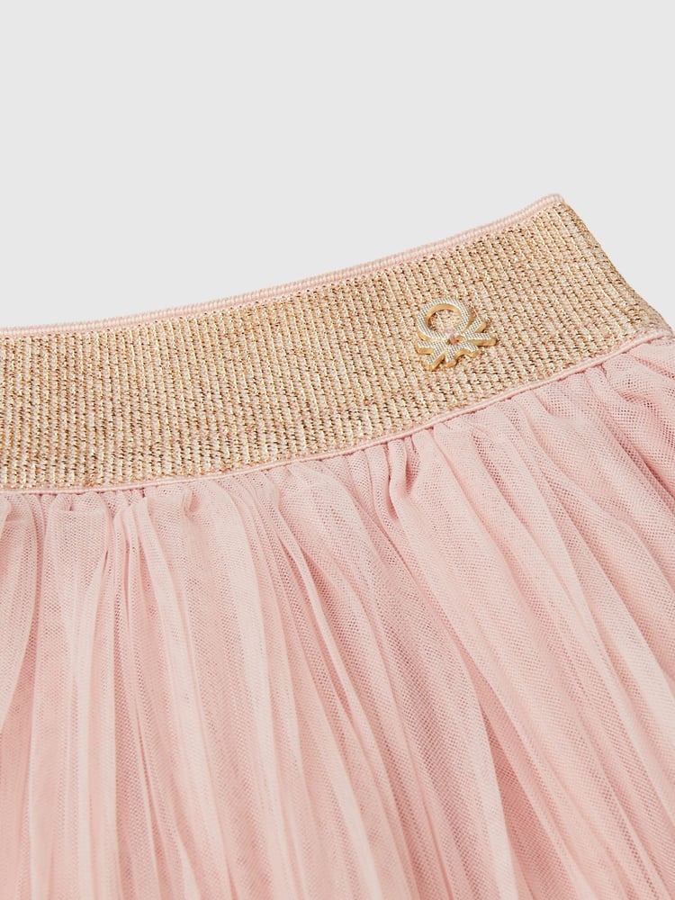 Benetton Tulle Double Frill Pink Skirt - Image 3 of 3