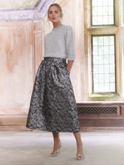 Love & Roses Grey Jewel Embellished 3/4 Sleeve Jumper - Image 3 of 4