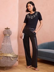 Love & Roses Black Embellished Jersey T-Shirt - Image 3 of 4