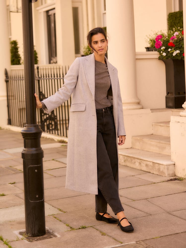 Grey Revere Collar Coat - Image 1 of 7