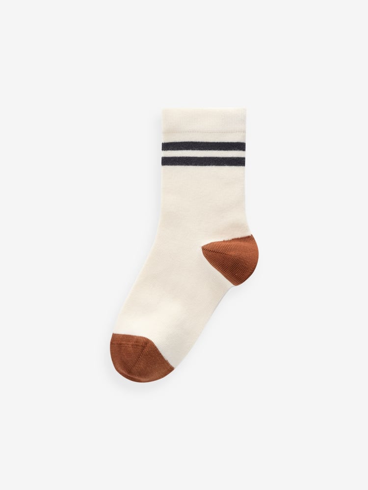 Earthy Tipped Stripes Print Rich Socks 5 Pack - Image 2 of 6