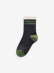 Earthy Tipped Stripes Print Rich Socks 5 Pack - Image 3 of 6