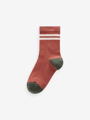 Earthy Tipped Stripes Print Rich Socks 5 Pack - Image 6 of 6