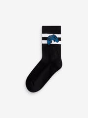 Gamer Headphone Cushioned Footbed Cotton Rich Ribbed Socks 3 Pack - Image 2 of 4