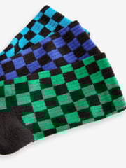 Checkerboard Cushioned Footbed Cotton Rich Ribbed Socks 3 Pack - Image 5 of 6