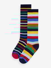 Bright Stripe Welly Socks 2 Pack - Image 1 of 3