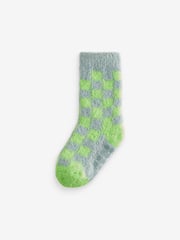 Bright Checkerboard Cosy Socks 2 Pack - Image 2 of 3