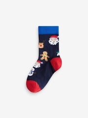 HoHoHo Character Cotton Rich Christmas Socks 5 Pack - Image 2 of 6
