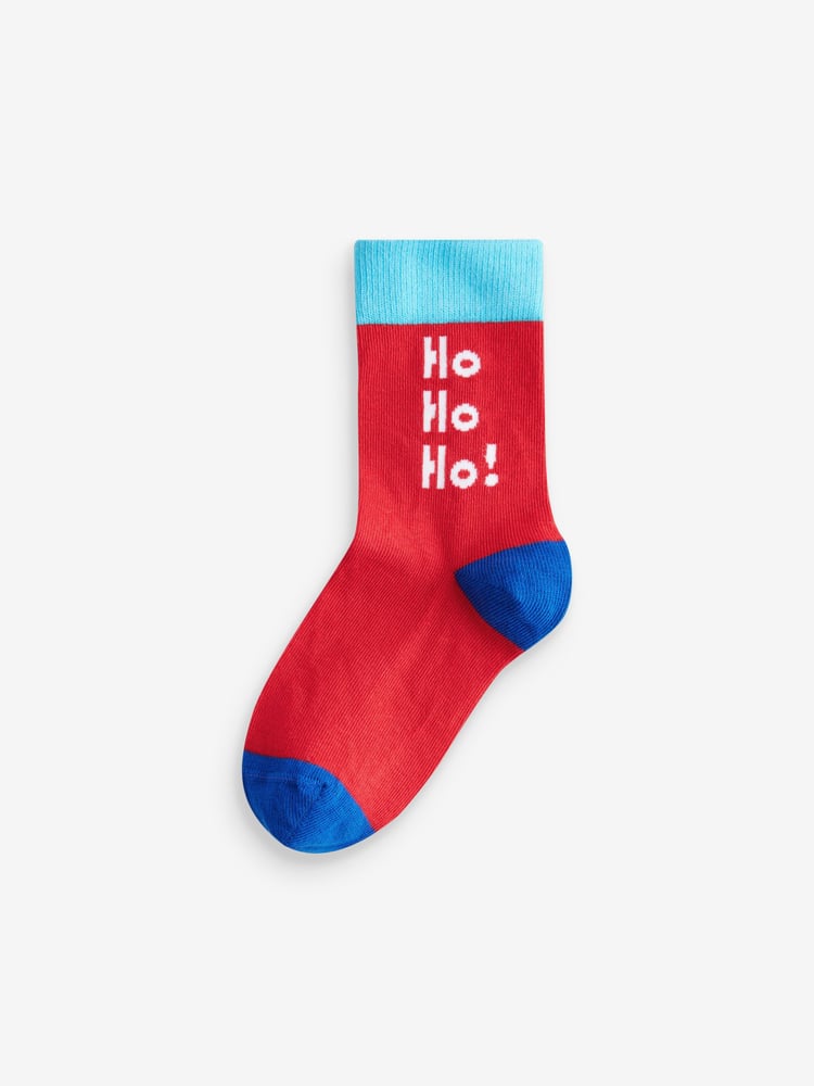 HoHoHo Character Cotton Rich Christmas Socks 5 Pack - Image 6 of 6