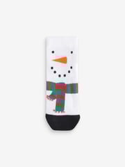 Santa Reindeer Snowman Cotton Rich Christmas Socks 5 Pack - Image 2 of 8