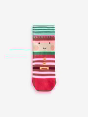 Santa Reindeer Snowman Cotton Rich Christmas Socks 5 Pack - Image 3 of 8