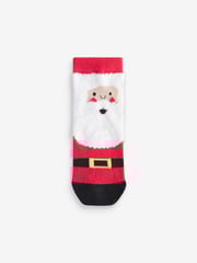 Santa Reindeer Snowman Cotton Rich Christmas Socks 5 Pack - Image 4 of 8