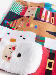 Santa Reindeer Snowman Cotton Rich Christmas Socks 5 Pack - Image 7 of 8