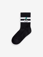 Christmas Santa Reindeer Snowman Cushioned Footbed Cotton Rich Ribbed Socks 3 Pack - Image 3 of 4