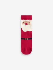 Santa Cotton Rich Christmas Socks 3 Pack - Image 3 of 4