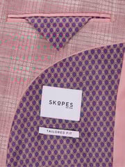 Skopes Light Coral Pink Tailored Fit Montalvo Check Jacket - Image 6 of 6