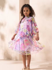 Angel & Rocket Multi Pink Eleanor Floral Print Mesh Dress - Image 1 of 5