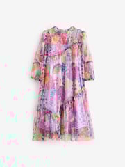 Angel & Rocket Multi Pink Eleanor Floral Print Mesh Dress - Image 5 of 5