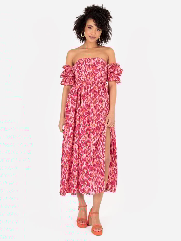 Lovedrobe Split Leg Bardot Midaxi Dress - Image 1 of 4