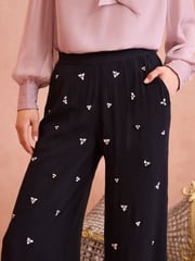 Love & Roses Black Hand Embellished Wide Leg Trouser - Image 3 of 4