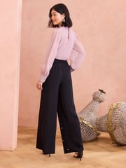 Love & Roses Black Hand Embellished Wide Leg Trouser - Image 4 of 4