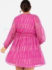 Lovedrobe Pink Balloon Sleeve Side Tie Mini Dress - Image 4 of 5
