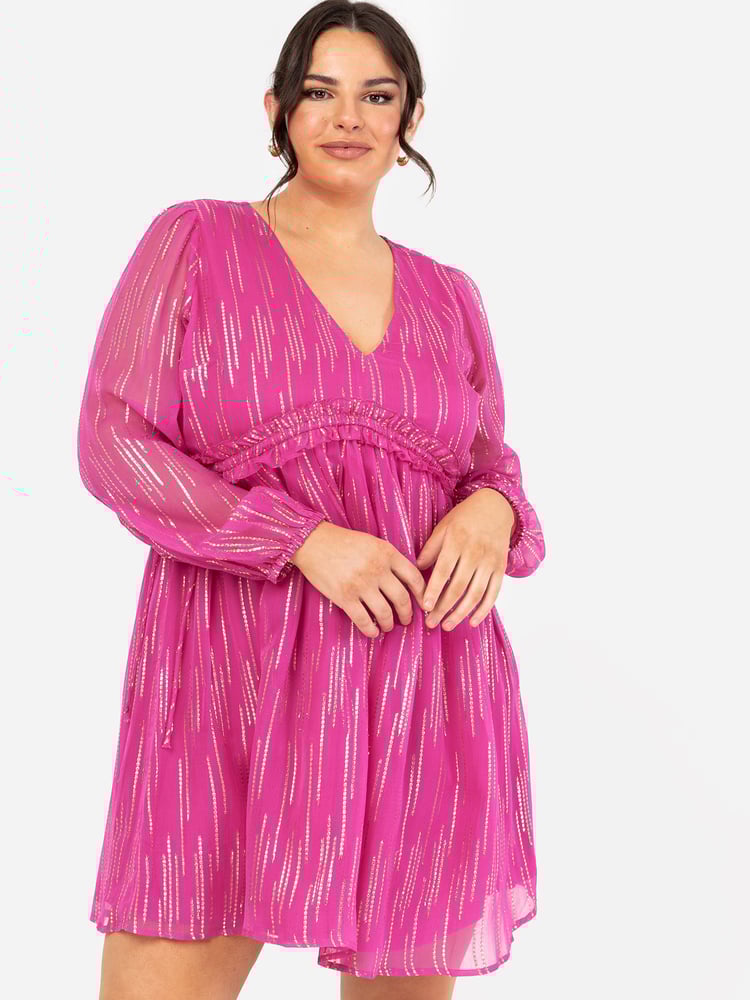 Lovedrobe Pink Balloon Sleeve Side Tie Mini Dress - Image 5 of 5