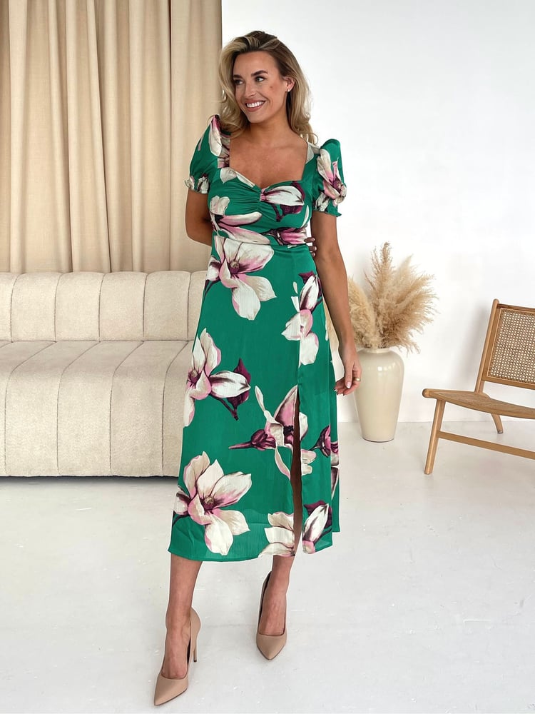 Girl In Mind Green Lillian Sweetheart Midi Dress - Image 2 of 4
