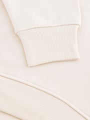 Ecru/Silver Christmas Sparkle Sequin Front Bow Graphic Crew Neck Sweatshirt - Image 6 of 8